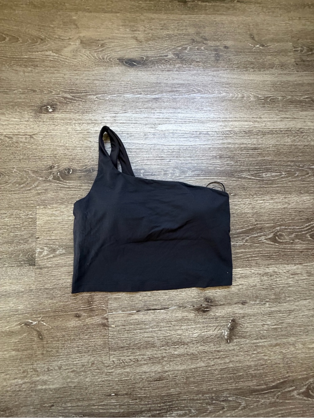 lululemon athletica Black Asymmetric One-Shoulder Crop Top